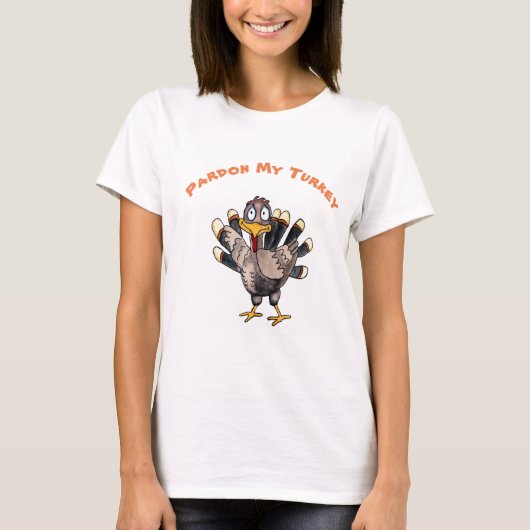 Pardon My Turkey Women's Long Slapt T-Shirt (Voorkant)