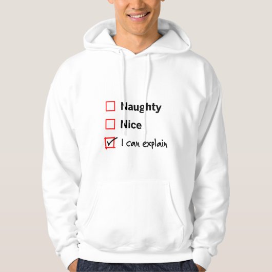 Pardon Naughty List Hoodie (Voorkant)