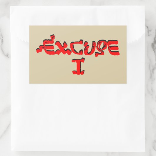 Pardon. Rechthoekige Sticker (Tas)