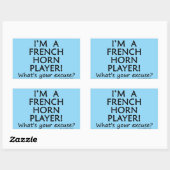 Pardon voor Horn Player Rechthoekige Sticker (Vel)