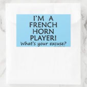 Pardon voor Horn Player Rechthoekige Sticker (Tas)