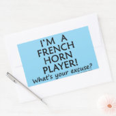 Pardon voor Horn Player Rechthoekige Sticker (Envelop)