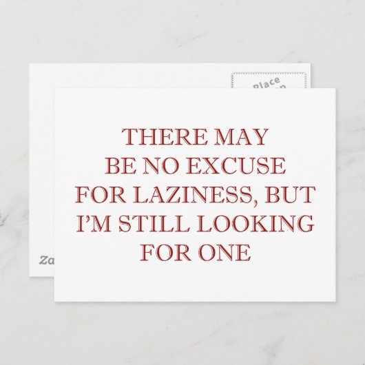 Pardon voor luiheid briefkaart (Voorkant / Achterkant)