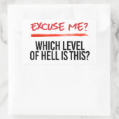 Pardon, welk niveau is dit? rechthoekige sticker (Tas)