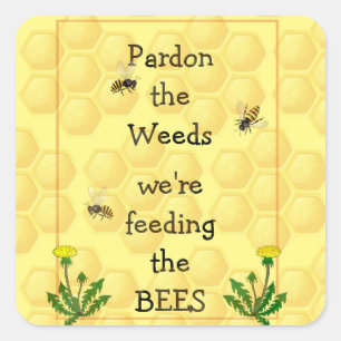 Pardon wieds Fun Garden Quote Metal P Vierkante Sticker