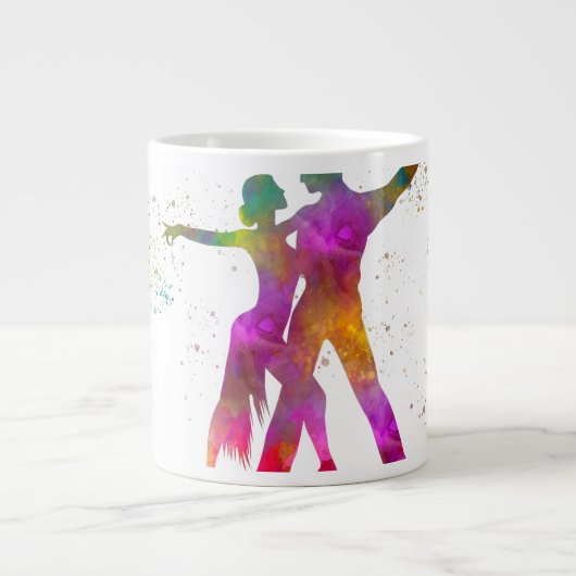 Pareja de baile en acuarela grote koffiekop (Voorkant)