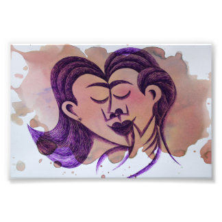 Pareja de enamorados foto afdruk