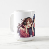 Pareja Disfrutando Música Juntos Koffiemok (Voorkant links)