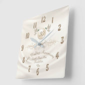 Parel 30e huwelijksjubileum cadeaus, uw tekst vierkante klok (Hoek)