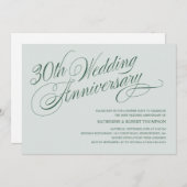 Parel 30e huwelijksjubileum uitnodigingen (Voorkant / Achterkant)