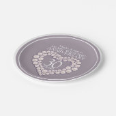 Parel 30e trouwdag aangepaste hart papieren bordje (Gekanteld)