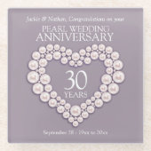 Parel 30e verjaardag glazen onderzetter (Voorkant)