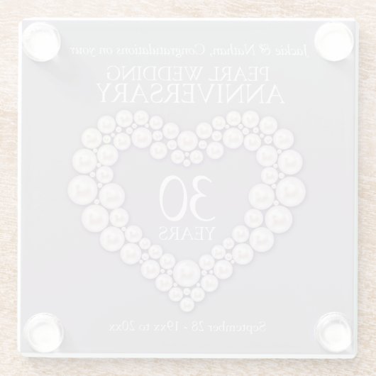 Parel 30e verjaardag glazen onderzetter (Achterkant)