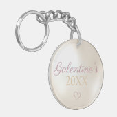 Parel achtergrond Galentine's Acryl Sleutelhanger (Voorkant Links)