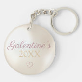 Parel achtergrond Galentine's Acryl Sleutelhanger (Achterkant)