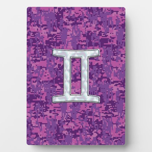 Parel Als Gemini Sterrenbeeld op Digitale Camo Fotoplaat (voorkant)