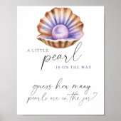 parel baby shower Raad eens hoeveel parels Poster (Voorkant)