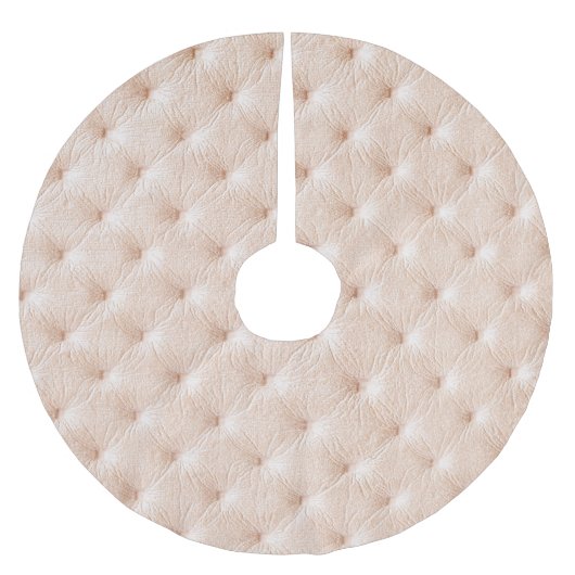 Parel beige leer: Chesterfield stijl textuur. Kerstboom Rok (Voorkant)