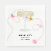 Parel, Bloemblaadjes & Prosecco | Parels & Bloembl Servet (Voorkant)