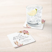 Parel Bloemen & Prosecco Bloem Bruiloftsborrel Kartonnen Onderzetters (Insitu)