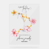 Parel, Bloemen & Prosecco | Bloemen Welkom Bord (Voorkant)