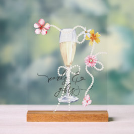 Parel, Bloemen + Prosecco | Bruiloftkaarten & Cade Acryl Bord