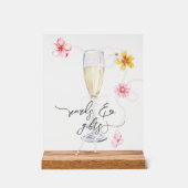 Parel, Bloemen + Prosecco | Bruiloftkaarten & Cade Acryl Bord (Voorkant)