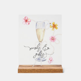 Parel, Bloemen + Prosecco | Bruiloftkaarten & Cade Acryl Bord