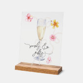 Parel, Bloemen + Prosecco | Bruiloftkaarten & Cade Acryl Bord (Hoek)