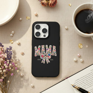 Parel Bloemige Mama Varsity Vrouwelijke Minimal iPhone 15 Pro Case