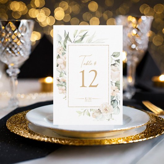 Parel Blush Bloemen Elegantie Tafel Nummer ID989 Kaart