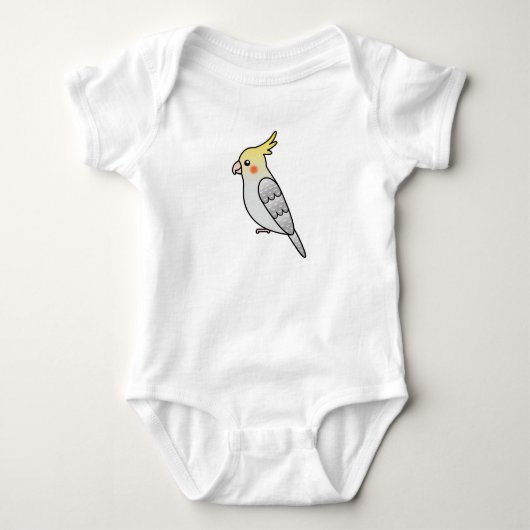 Parel Cartoon Cockatiel Papegaai Vogel Romper (Voorkant)