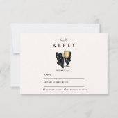 Parel Champagneglas Afstuderen RSVP Kaartje (Voorkant)