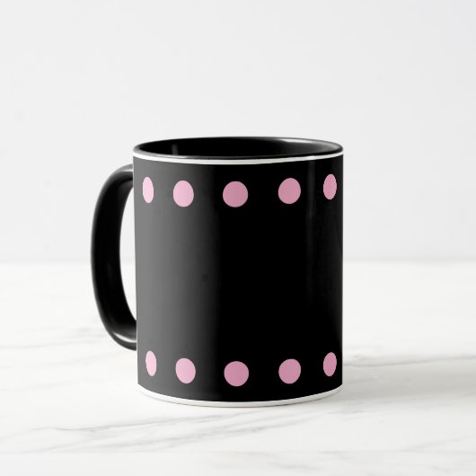 Parel Cocoa & Coffee Mok (Zwart & Roze) (Voorkant links)