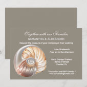 Parel Conch Schelp Strand Bruiloft Kaart (Voorkant / Achterkant)