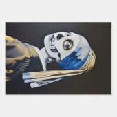 Parel Earring schedel Vermeer Parodie Decoupage L  Inpakpapier Vel (Voorkant)