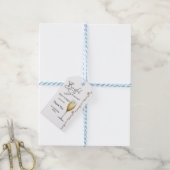 Parel- en champagne bruidsdouche cadeaulabel (Met Touw)
