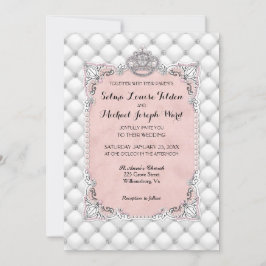 Parel- en diamantbruiloft Roze Glamoureuze Formeel Kaart