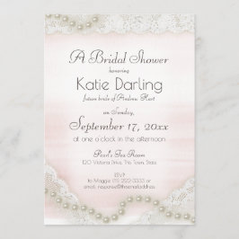 Parel- en Kantroze Bruidsmeisjespicknick Kaart