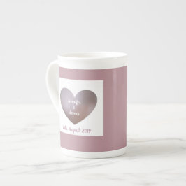 Parel en paarse bruiloft of jubileum geschenk cup porselein kop