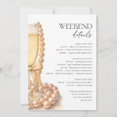 Parel- en Prosecco Bachelorette-weekendprogramma Kaart (Achterkant)