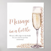 Parel- en Prosecco Bericht In Eén Fles Bordspel Poster (Voorkant)