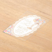 Parel- en Prosecco bloemetuin bruidsdouche Acryl Uitnodigingen (Laagn)