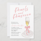 Parel en Prosecco | Boog Waterverf Bruidsdiner Kaart (Voorkant)