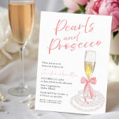 Parel en Prosecco | Boog Waterverf Bruidsdiner Kaart