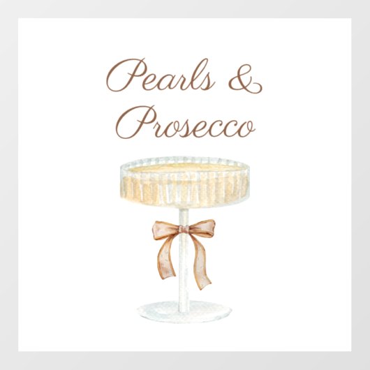 Parel en Prosecco bruids-showerliefde  Raamsticker (Vel)