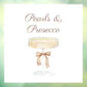 Parel en Prosecco bruids-showerliefde  Raamsticker (Vel 3)