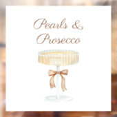Parel en Prosecco bruids-showerliefde  Raamsticker (Vel 2)
