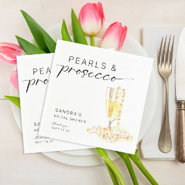 Parel- en Prosecco Bruidsbruiloft Minimalistisch Servet
