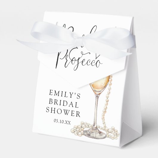 Parel- en Prosecco Bruidsdiner Bedankdoosjes (Voorkant Zijde)